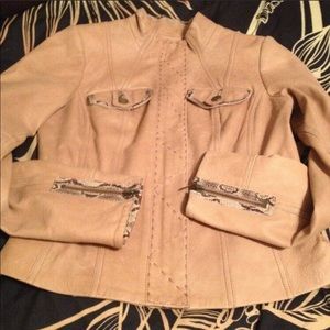 Etcetera leather jacket snakeskin details 2